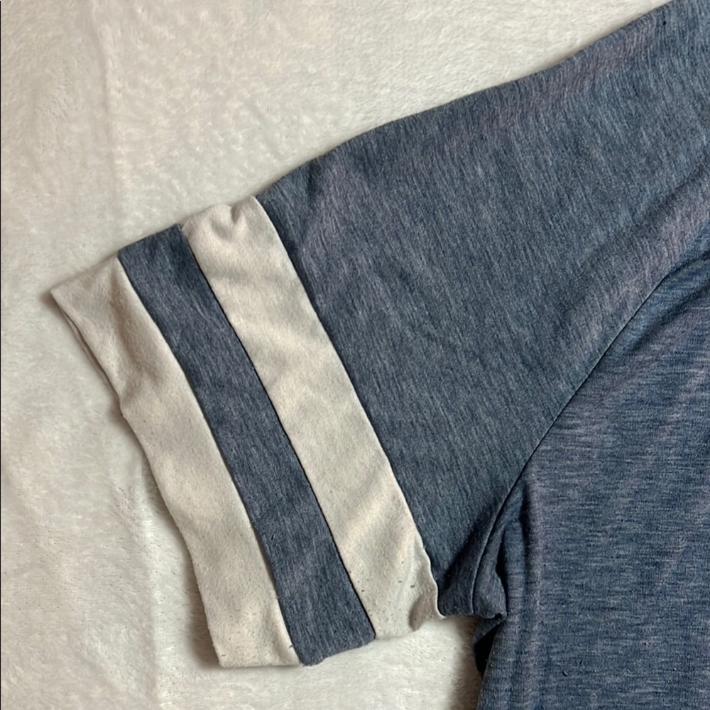 Blue and White Varsity Raglan T-Shirt - Picture 4 of 11